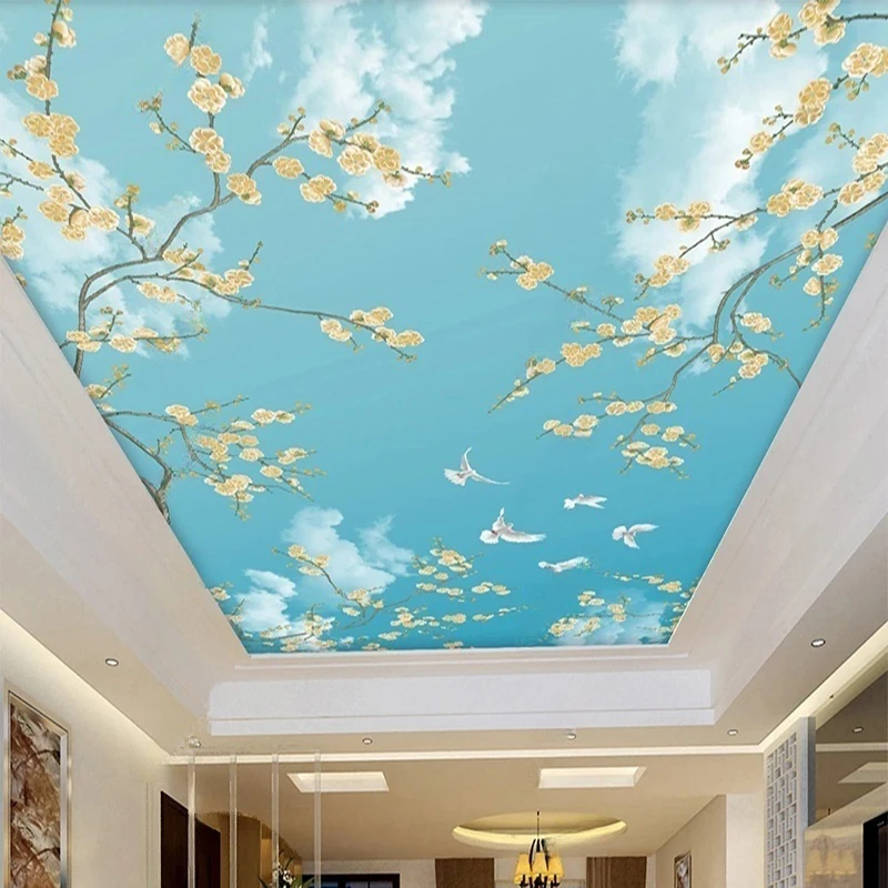 MU8306  Photo Wallpaper Nordic Watercolor Garden Plants Flowers Wall Cloth Living Room Backdrop Wall Covering Home Decor Fresco