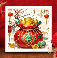 11CT 9CT Blessing bag Needlework,Printed Cross stitch,Sets For Embroidery kit Full Cross-Stitching 50X50cm