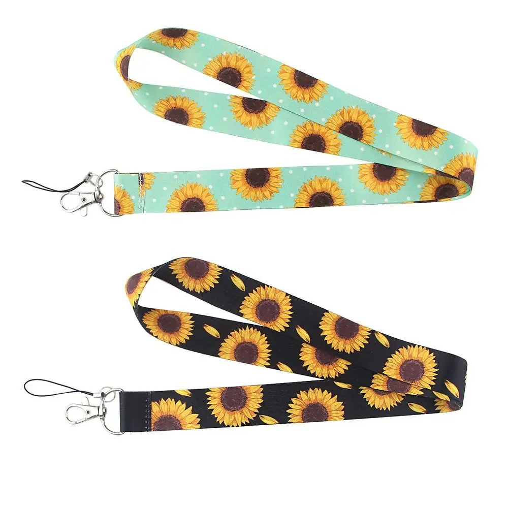 Phone Hang Rope ID Badge Holder Phone Lanyard Sunflower Phone Lanyard Phone Hang Ropes Mobile Phone Strap Plant  Neck Straps