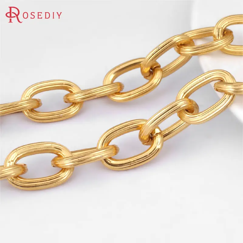 2 Meters Oxidation Gold Color Aluminum Round O Shape Chains High Quality Necklace Jewelry Accessories Rosediy official-website