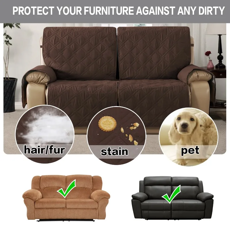 2 Seater Recliner Sofa Cover Pet Dog Kid Sofa Mat Lazy Boy Chair Slipcovers Lounger Couch Towel Solid Color Armchair Covers