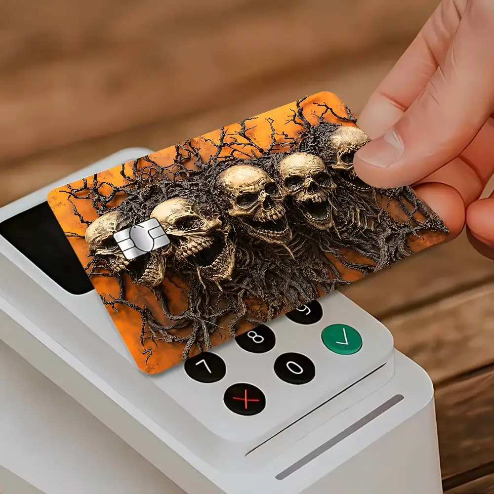 Creative Skull Pattern Card Stickers Credit Card Film Debit Card Sticker Skin