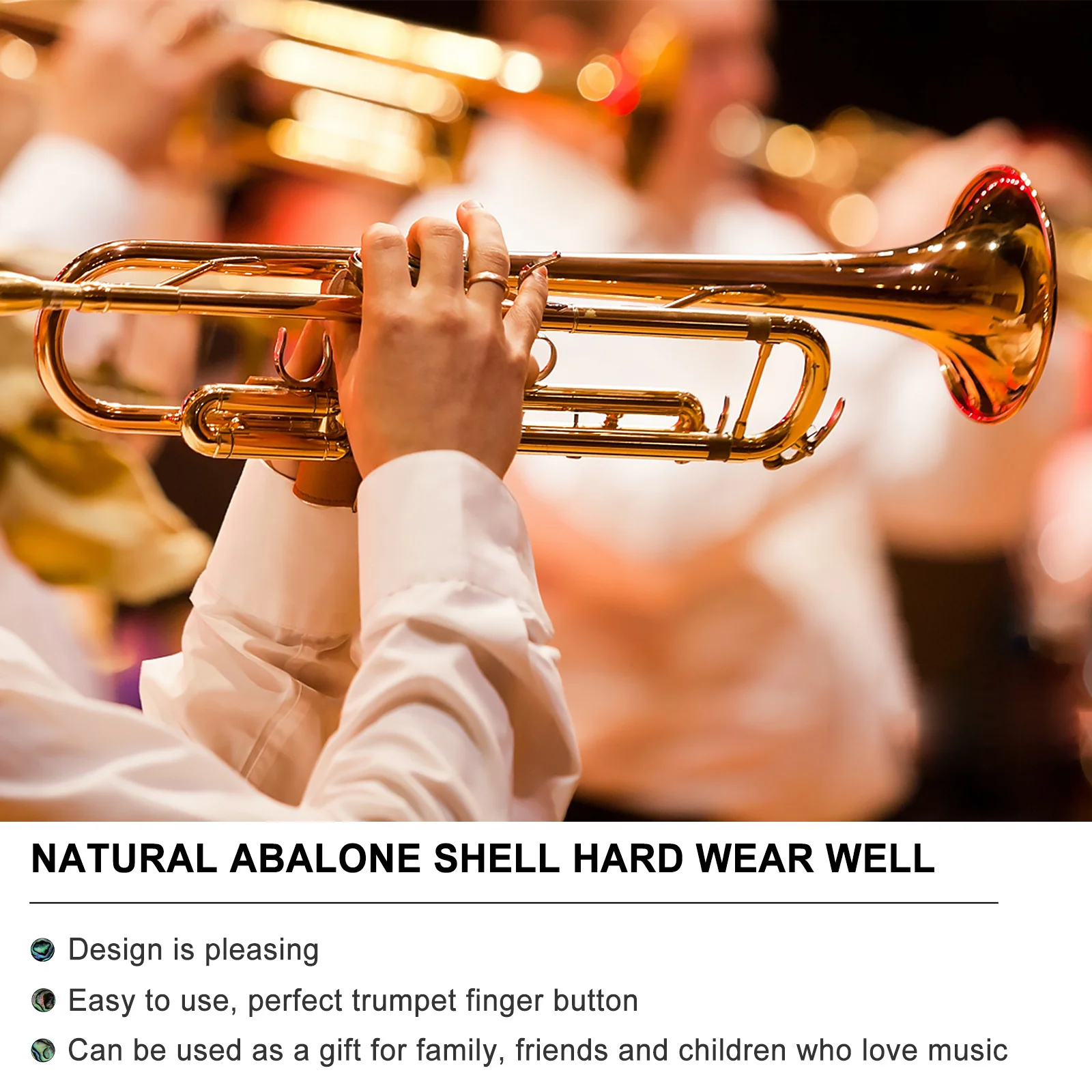 

3Pcs Colorful Abalone Shell Inlay Trumpet Finger Button Durable Beautiful Pattern Musical Instruments Parts Finger Button