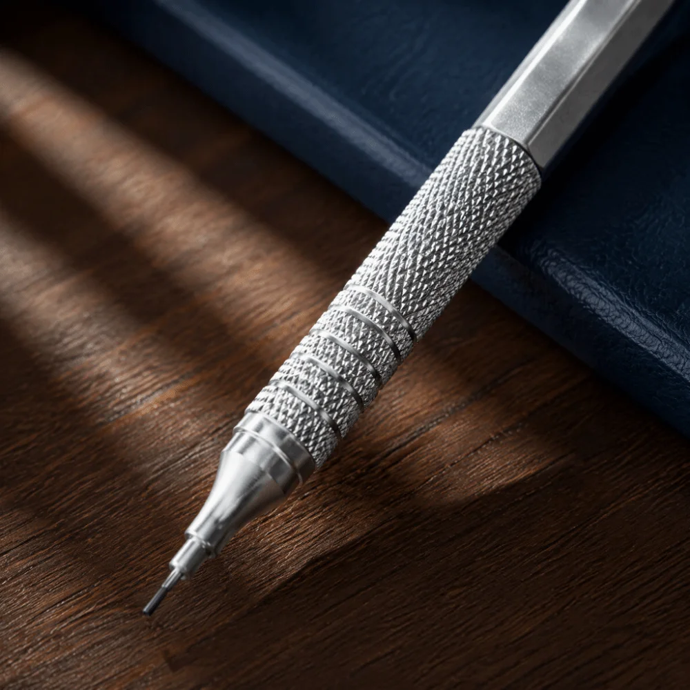 Solid Color Metal Pencil Set Multipurpose Low Center of Gravity Mechanical Pencil Durable Metal Break Resistant