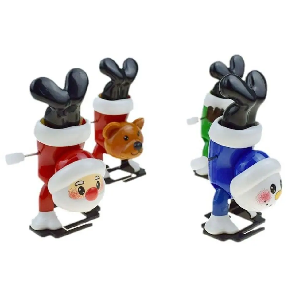 Nieuwe ABS Kerst Wind Up Speelgoed Action Figure Desktop Game Kronkelende Lente Speelgoed Ondersteboven Wandelen Kerst Speelgoed voor Party Gift