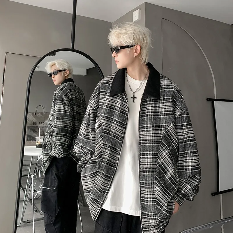 

Loose Fit American Sle Jaet for Teens And Young Adults Autumn Winter Outerwear Casual Loose Collar Color Blo Polyester