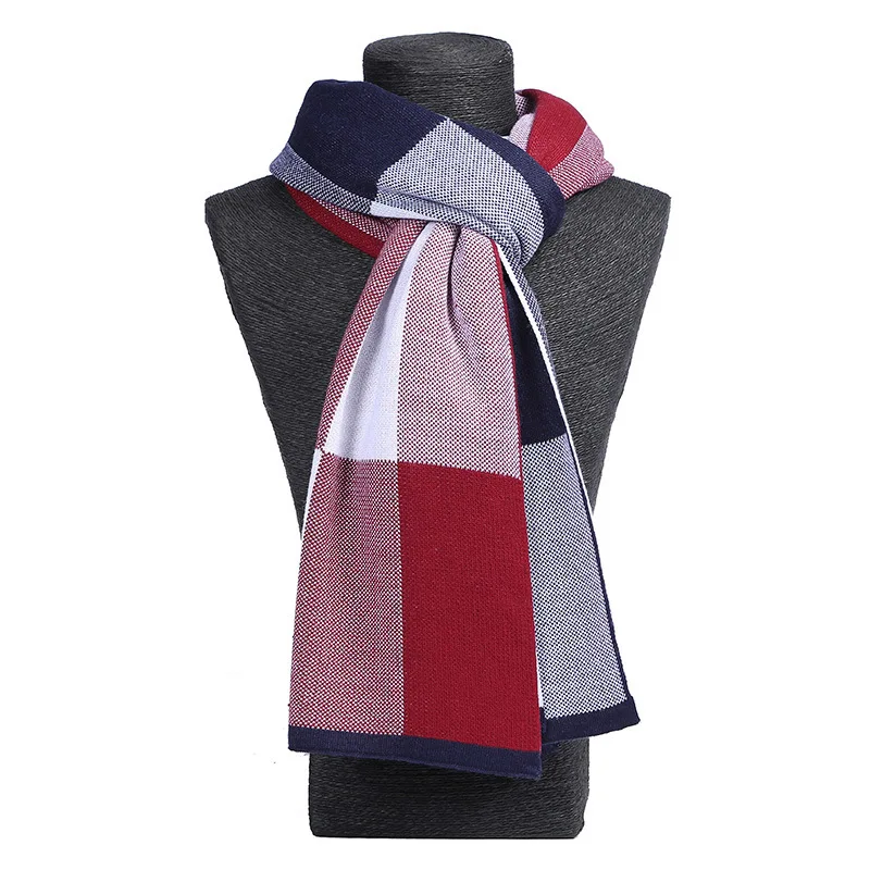 32 Colors Warm Winter Boyfriend Gift Muffler Fashion Scarves Men Faux Cashmere Thick Ring Male Long Plaid Business Scarf