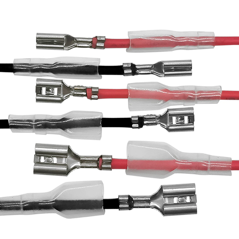 10pcs/Lot Single-Ended Double-Ended 2.8MM/4.8MM/6.3MM Spring Belt Cable Cord End Terminal with Sheath Spring Cable