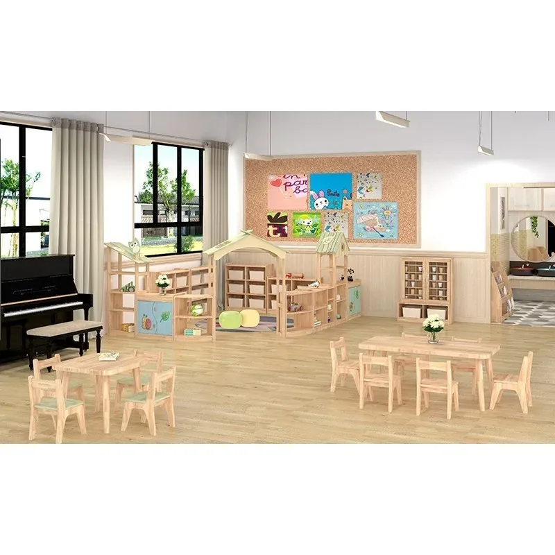 Kindergarten Furniture Children's Reading Room Solid Wood Bookcase Learning Interactive Sofa Bookcase