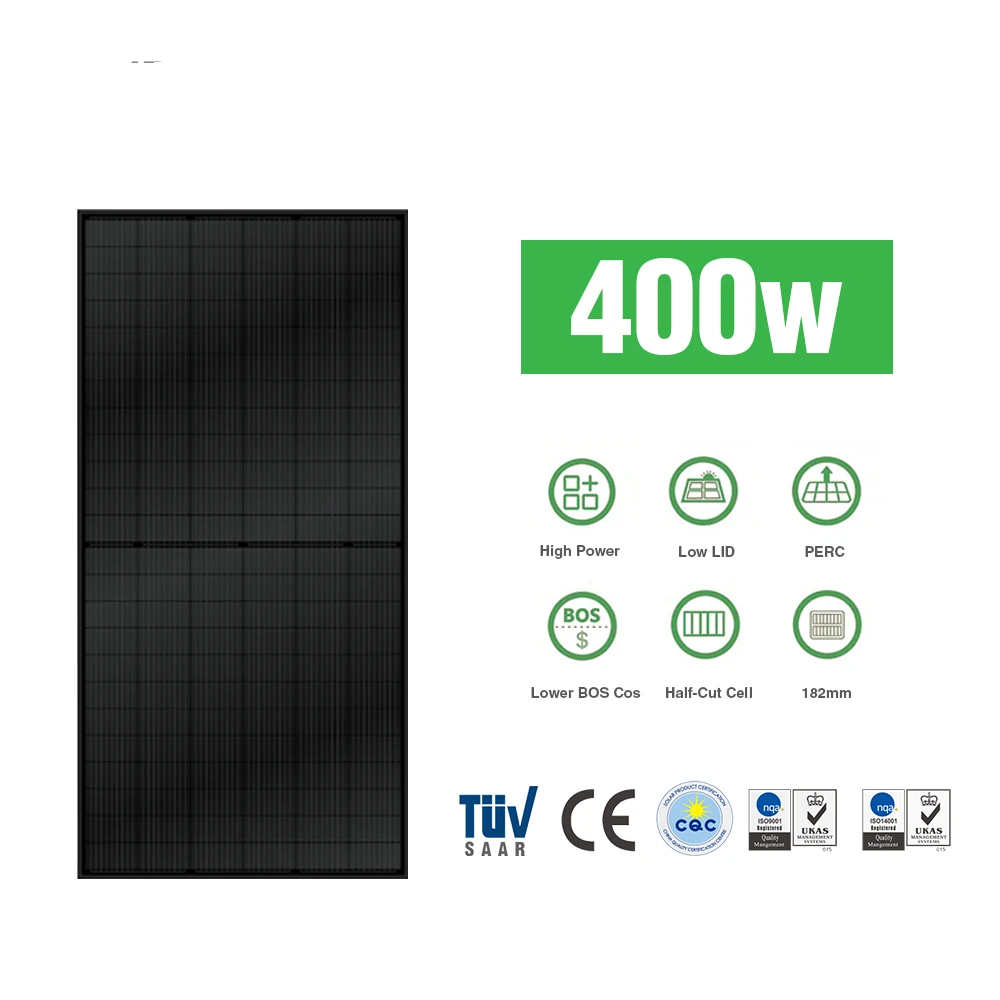 Solarplatten placa solar cell 400w 600w  monocrystalline module 500w 48v all black  silicon