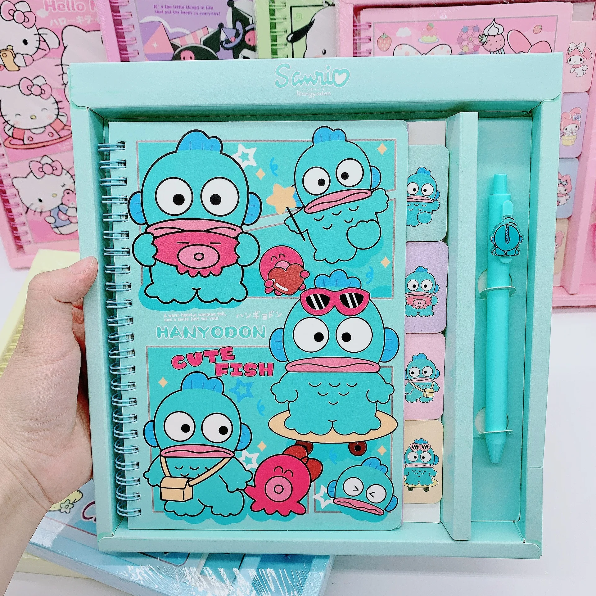 Imagem -06 - Sanrio Notebook Gel Pen Grupo Melody Kuromi Pachacco Olá Kitty Bloco de Notas Diário Planejador Agenda Memorando Material Escolar Papelaria Crianças