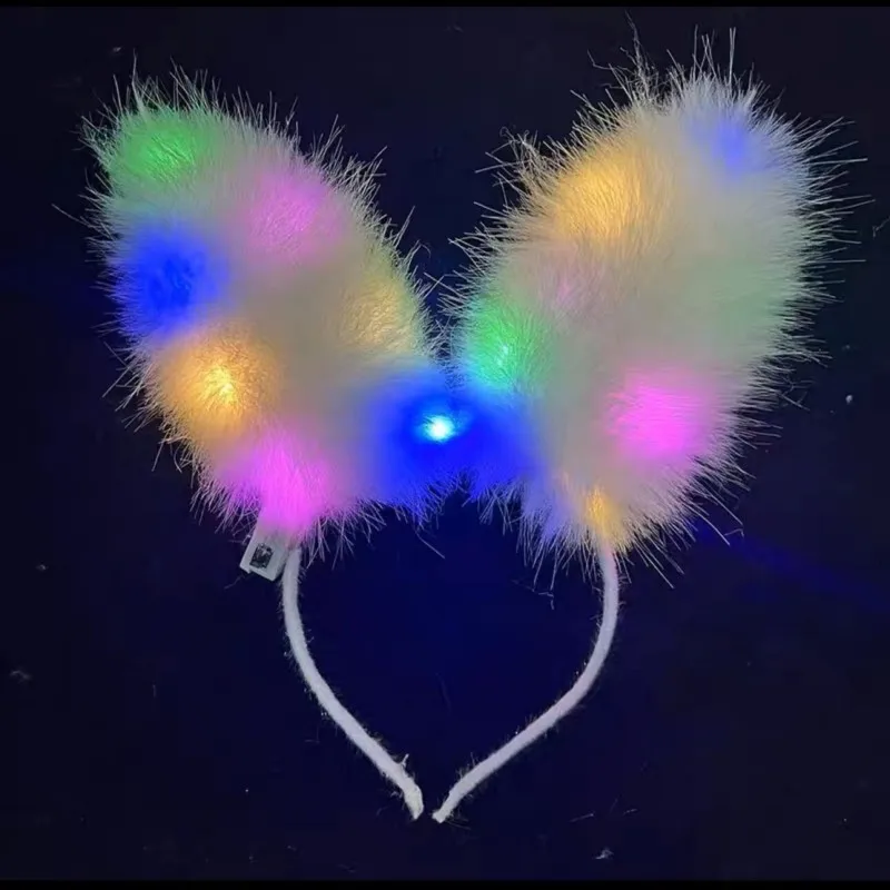 تضيء آذان الثعلب عقال رقيق الحيوان الأذن هيرباند وامض LED النادي الليلي حفلة الهذيان مهرجان تأثيري حلي المرحلة الدعامة