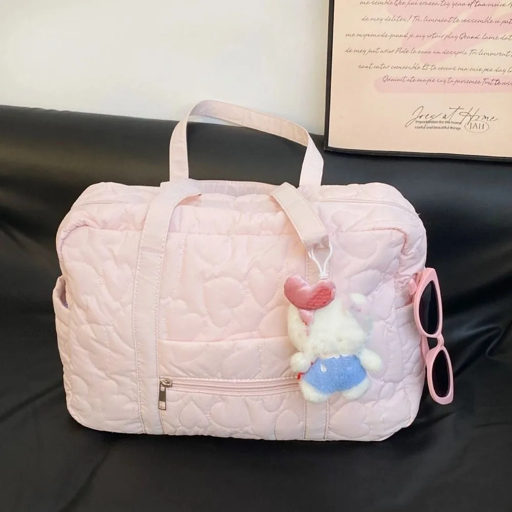 

Cute Underarm Bag Travel Luggage Bag Heart Korean Style Cosmetic Bag Solid Color Large Capacity Makeup Pouch Bag Office Worker