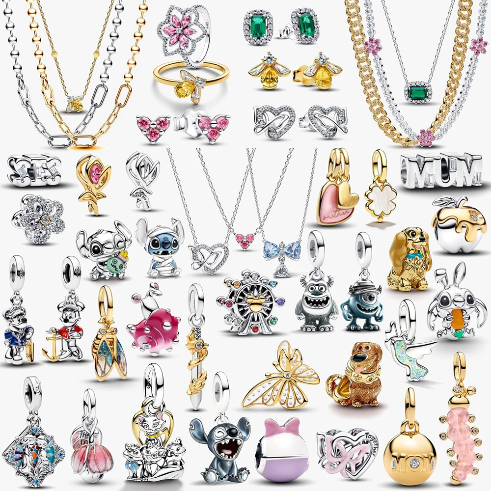 

2026 New 925 Silver Super Large Love Wrapped Butterfly Princess Graduation Hat Rabbit Beads Try DIY Charm Jewelry Gift