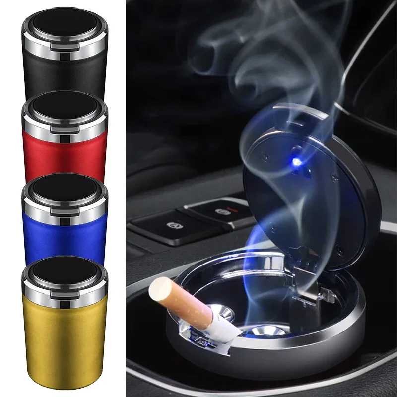 Portable Car Cigarette Ashtray Cup With LED Light For Nissan Qashqai j11 j10 Juke XTrail t32 Tiida Leaf Versa Note Tiida Nismo