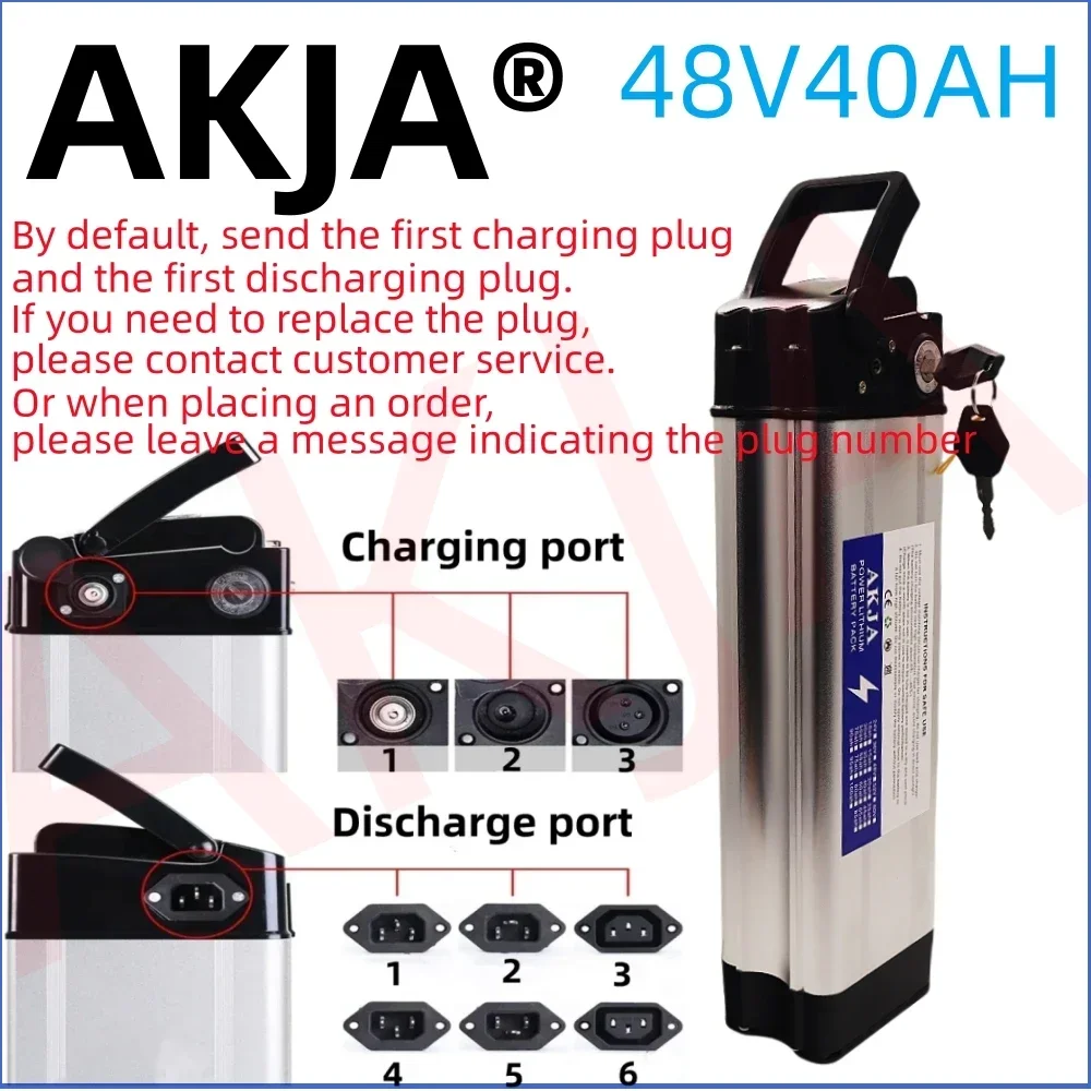 Trasporto rapido aereo Nuova batteria al litio 18650 a piena capacità 48V10ah-50ahBatteria adatta per Silver Fish 80-2000W