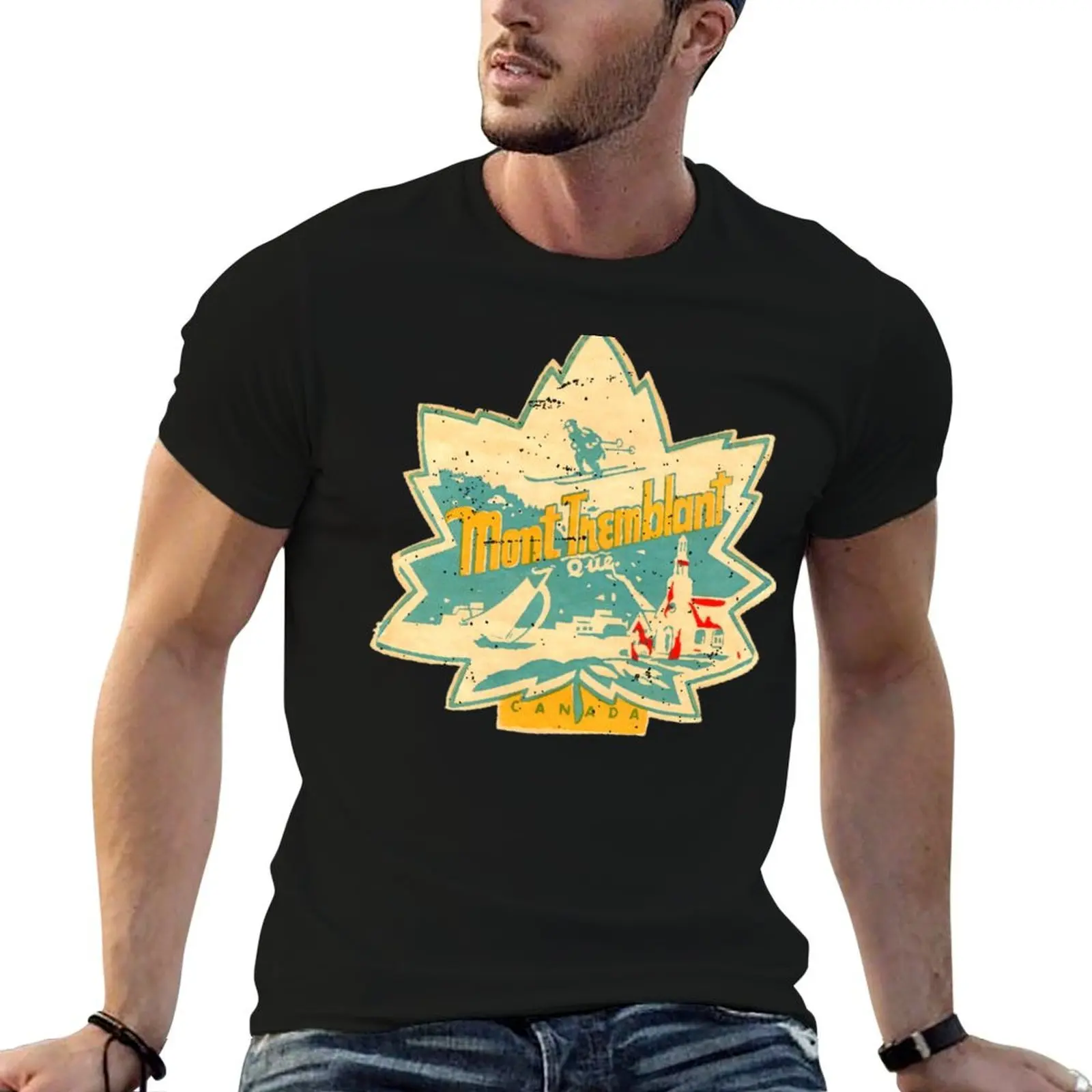 Mont Tremblant Quebec Skiing Vintage T-Shirt Cool Feeling Summer Tee Shirt