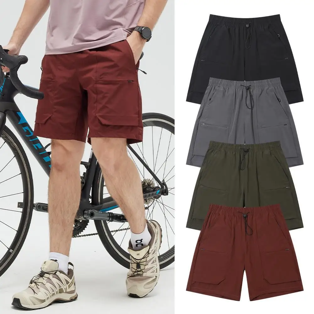 

Мужские пляжные шорты для бега 2026 года, быстросохнущие, с защитой UPF 50+, с карманами на молнии, эластичным поясом, для плавания, серфинга, отпуска