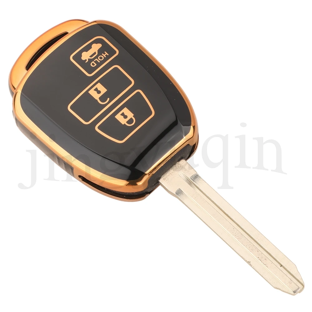 Jingyuqin 2/3/4 Buttons New Arrival Soft TPU Car Key Case For Toyota Aqua Ractis Vitz RAV4 HiAce Land Cruiser Car Accessories