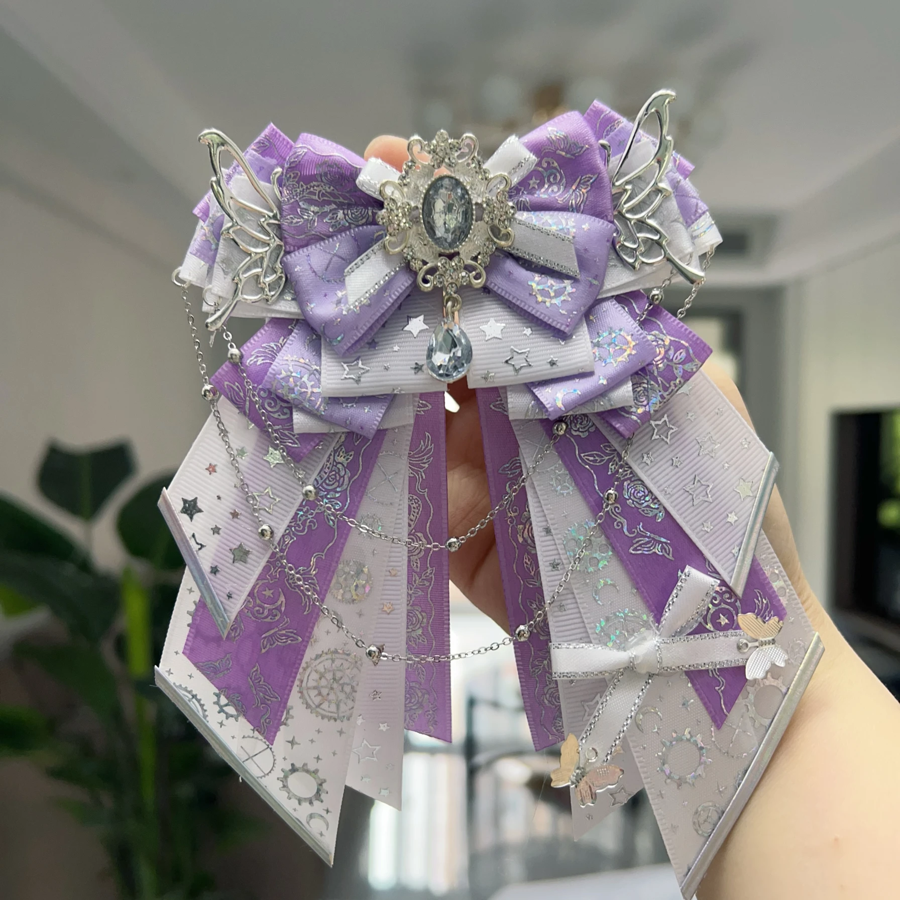 

Retro Lolita Bow Cosplay Bowtie Anime Support Bar Bowkont Accessories Women's Shirt Dress Collar Flowers Brooch Handmade Jewelry