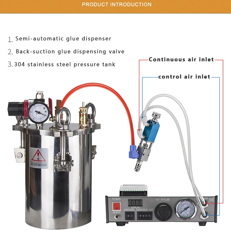 

Ручной дозатор для клея на 5 л, полуавтоматический, с напорным баком