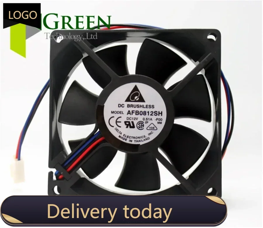 

5PCS Original 8025 80MM 8cm 80*80*25mm violent fan Cooling fan 12V 0.51A Delta AFB0812SH-FOO with 3pin