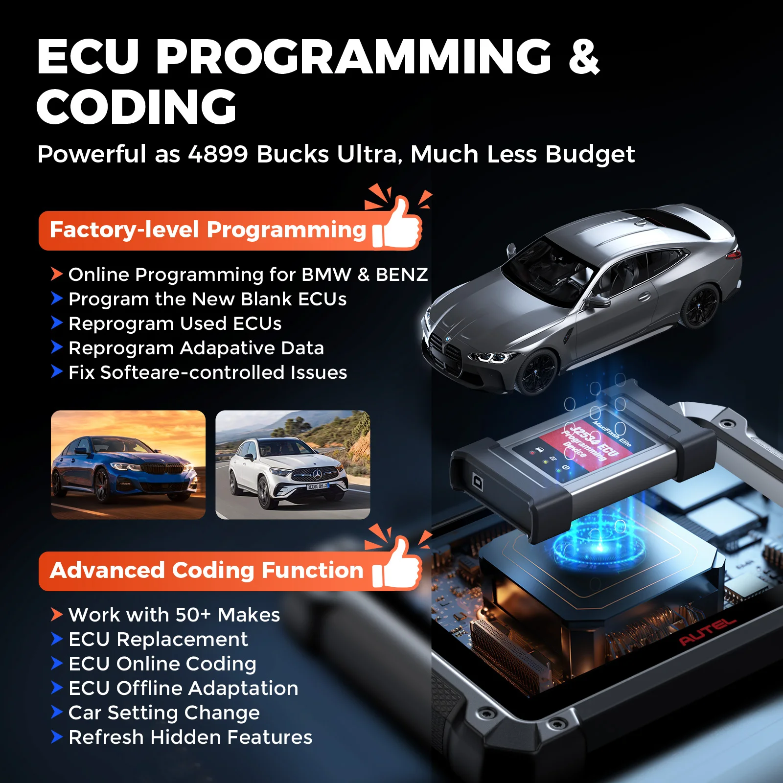 Autel MaxiCOM MK908 PRO II Automotive Diagnostic Tools J2534 ECU Programming Coding Upgraded Version of Autel MK908PRO