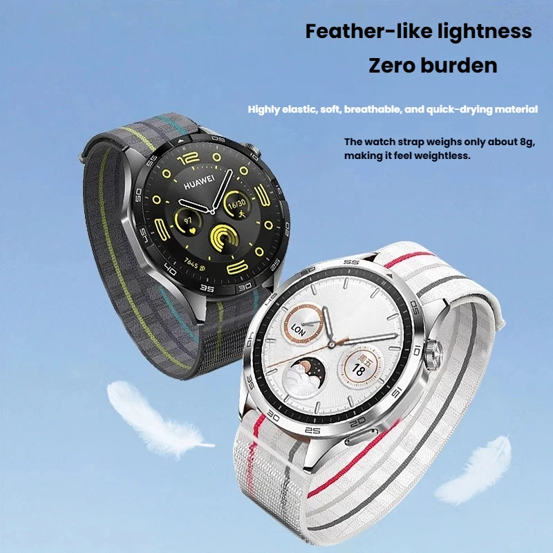 

22mm Lightweight Adjustable Nylon Band Compatible with Huawei Watch 5 Pro/GT6/5 Garmin Samsung 22mm for Running Gym Activities