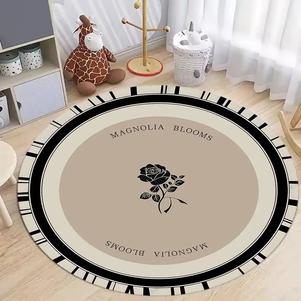 Modern Simple Circle Shaped Area Rug Contemporary Floor Carpet For Living Room Bedroom Kids Room Home