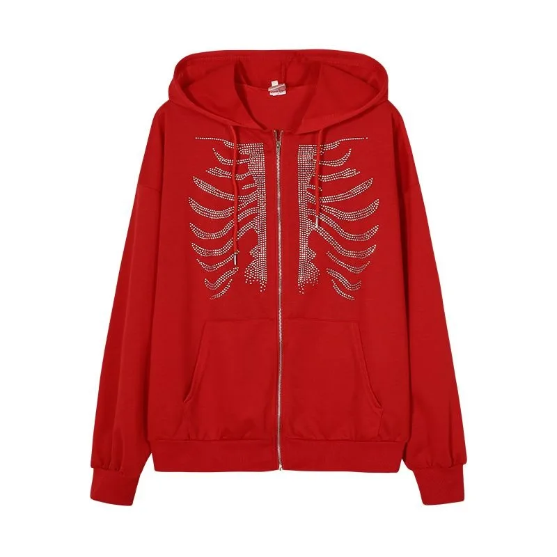 Vrouw hooded tops met rits Koreaanse mode dropshipping 2025 trend volledige zip-up zwarte hoodies sweatshirt voor dames