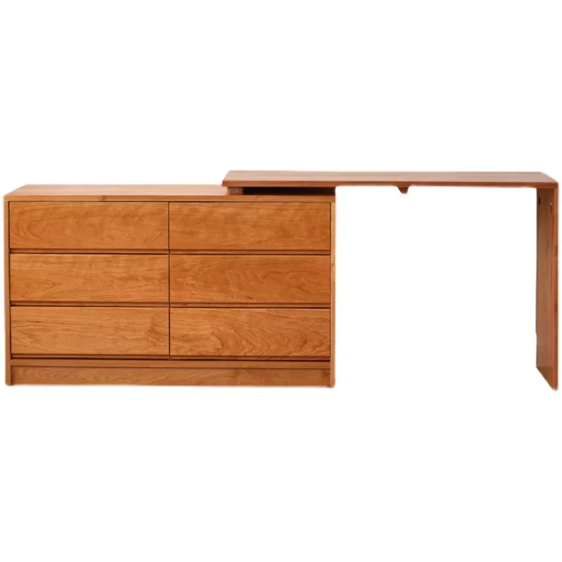

Multifunctional chest, integrated dresser, modern light luxury solid wood desk, bedroom L-shaped corner dressing table