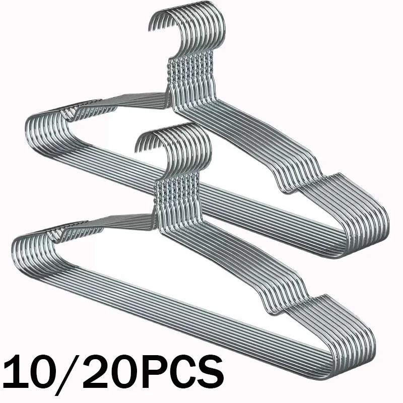 10/20pcs Smooth Iron Clothes Hangers,43cm Length Space-Saving Shirts Hanger with Grooves for Closet,Anti-Slip Laundry Racks