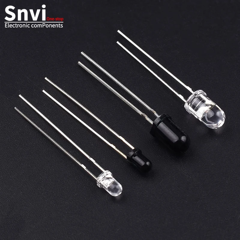 snvi 10pairs 3mm 5mm 940nm LEDs Infrared Emitter and IR Receiver Diode Diodes 301A for arduino