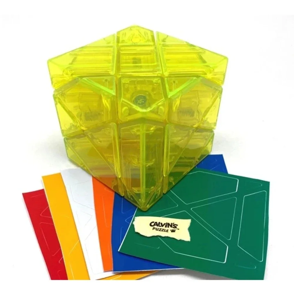 Super Fisher 3x3x3 Cube Calvin's Puzzle Ice Green Ice Blue 6-color Stickers Strange-shape Magic Cube Children's Educational Toy