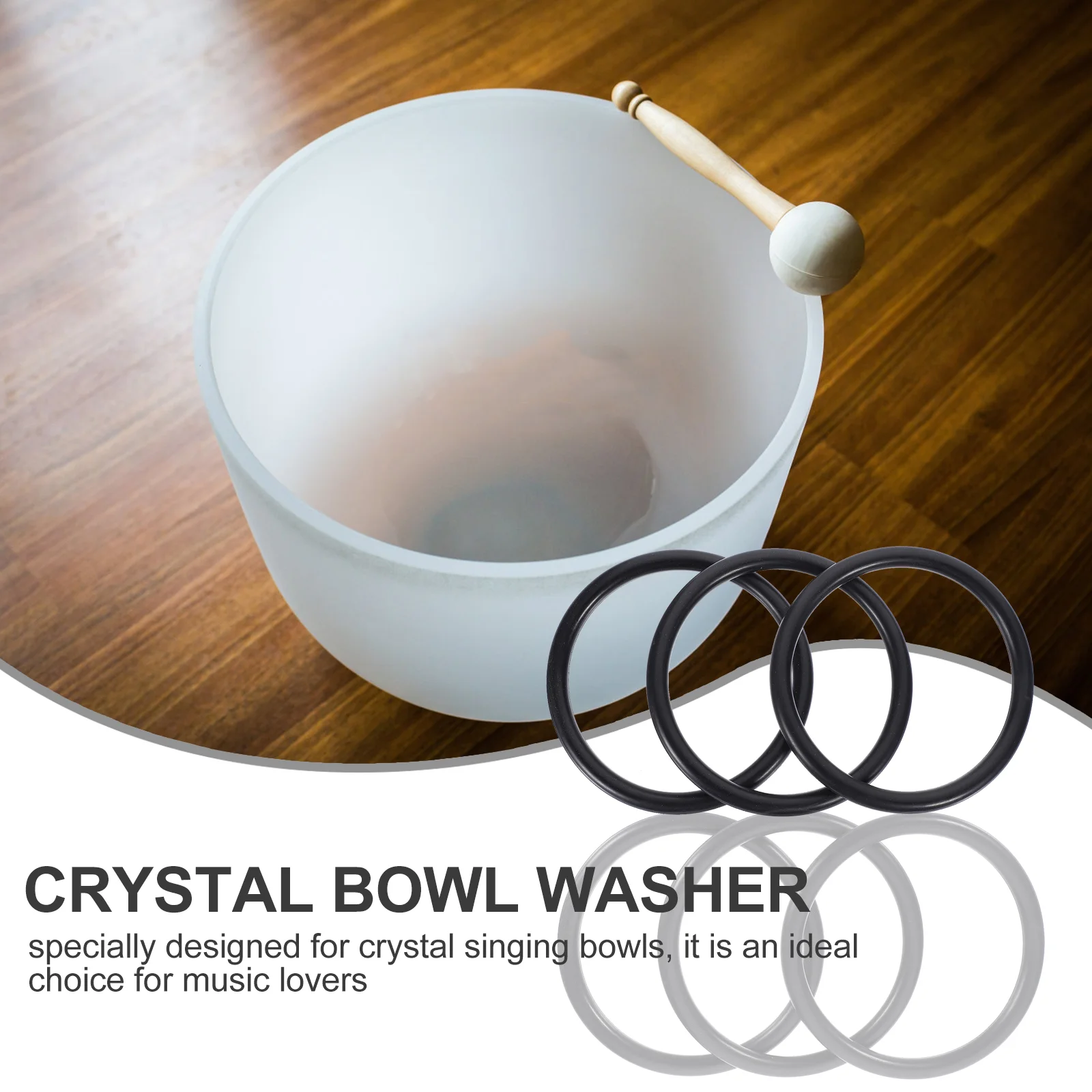 

3 Pcs Music Bowl Washer Cushion Pillow Instruments Rubber Pad Practical