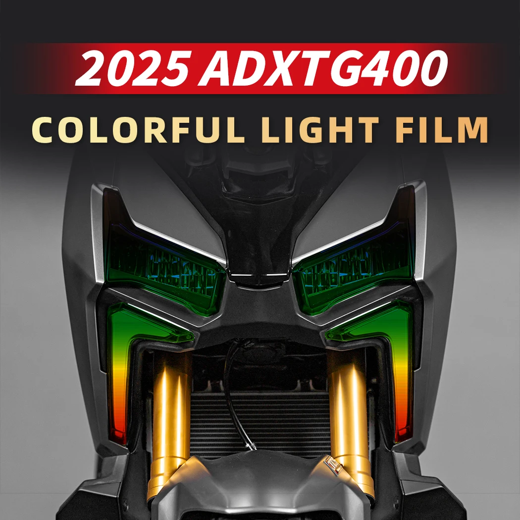 

For SYM ADX TG 400 2025 Motorcycle Iridescent Headlight Film Sticker - Colorful Shine, Protective Decal