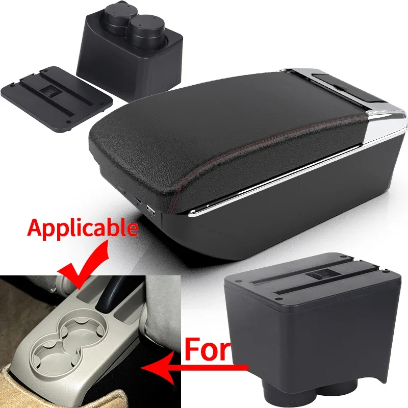 For Volkswagen Polo Armrest For VW Polo 9N 3 Car Armrest box 2002-2009 Retrofit parts Storage box car Interior accessories USB