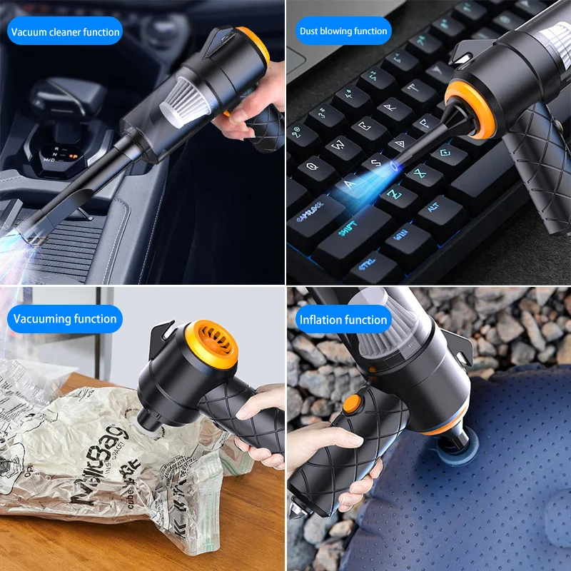 Lenovo Wireless Car Vacuum Cleaner Mounted 3500PA Household Small Rechargeable Handheld Powerful Indoor Sofa Desktop Cleaner