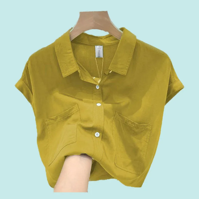 

2023 Summer Chiffon Shirt Women's Top Design Sense Solid Color niche New Women's Fashion Korean Version Loose and Slim Commuter