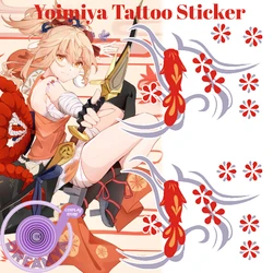 Genshin Impact Yoimiya Temporary Fake Flash Tattoo Sticker Cosplay Prop Accessory Halloween Party Carnival Role Play Prop