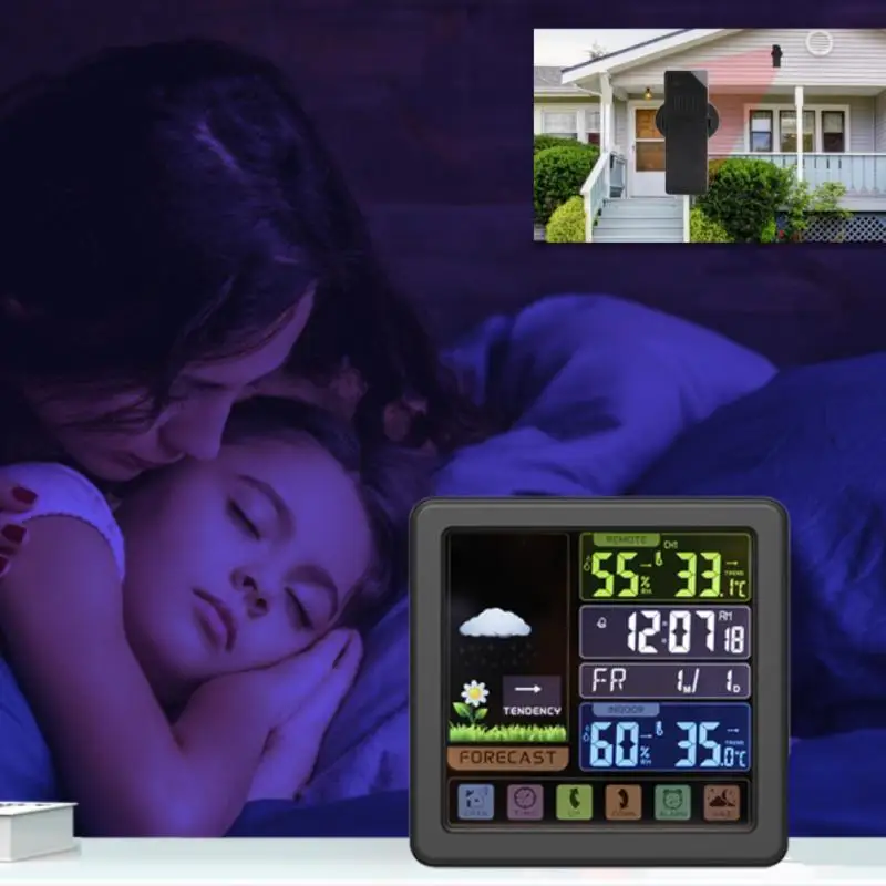 

Indoor Outdoor Thermometer Portable Delayed Alarm Wireless Four-level Weather Forecast Usb Charging For Home/indoor/outdoor