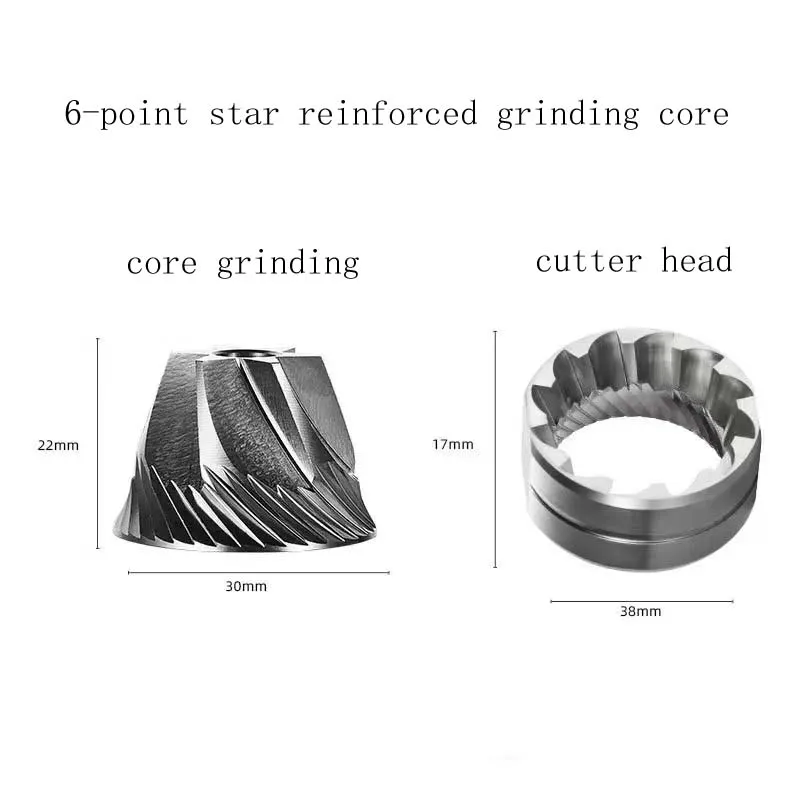 Nucleo di macinazione esagramma in acciaio inossidabile macchina da caffè a mano piastra di macinazione parti di taglio accessori per smerigliatrice