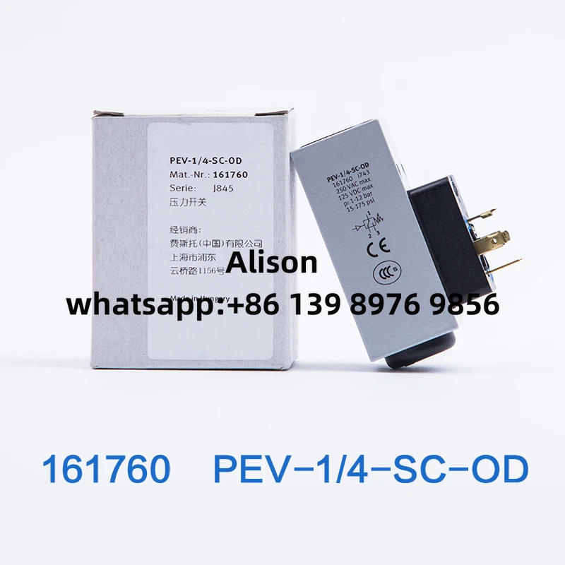 

Реле давления 10773 PEV-1/4-B-OD-1/4-SC-OD-M12 175250 161760 192488 150261 PEV VPEV-1/8 Тип FESTO