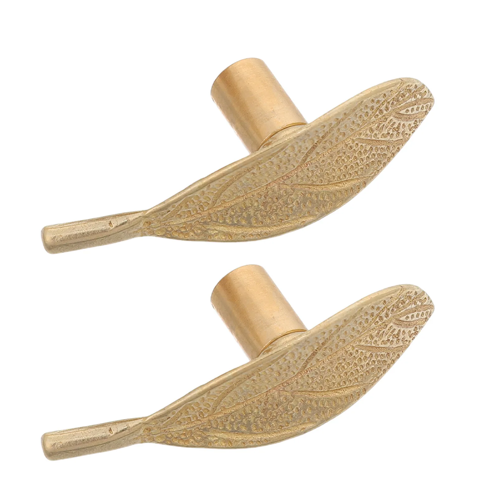 2Pcs Brass Leaf Drawer Pulls Vintage Decorative Cabinet Knobs for Dresser Wardrobe Kitchen Cupboard Shoe Cabinet Hardware