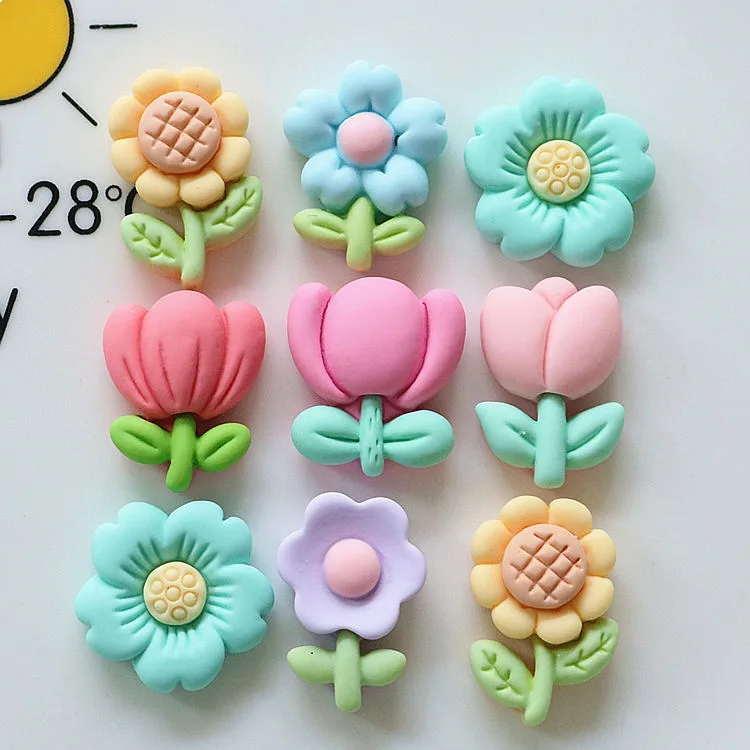 100pcs Kawaii Flatback Mini Resin Flower Cabochon DIY Accessories Phone Case Hairpin Keychain Earring Scrapbook Decor