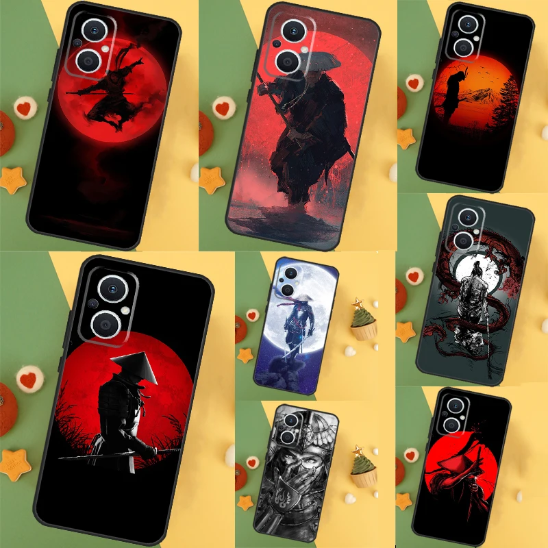 Japan The Samurai Ninja Case For OPPO Reno 11F 10 Pro 4 5 6 7 8 Lite 4Z 5Z 8T OPPO Find X5 X6 Pro X2 X3 Neo Cover