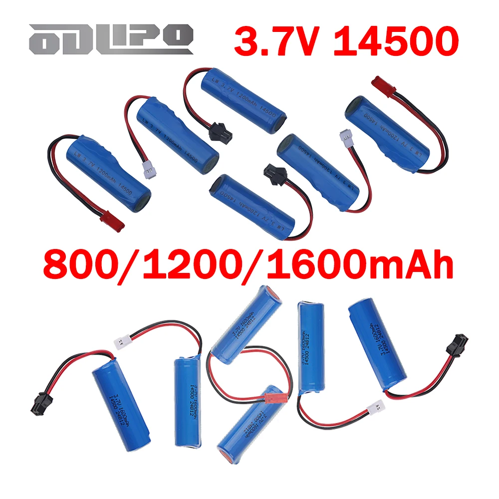 3.7V 800/1200/1600mAh Li-ion Battery 14500 For SG204PRO 2.4G High-Speed Drift For DK087 1:16/1:20 Off-road RC Climbing Vehicle