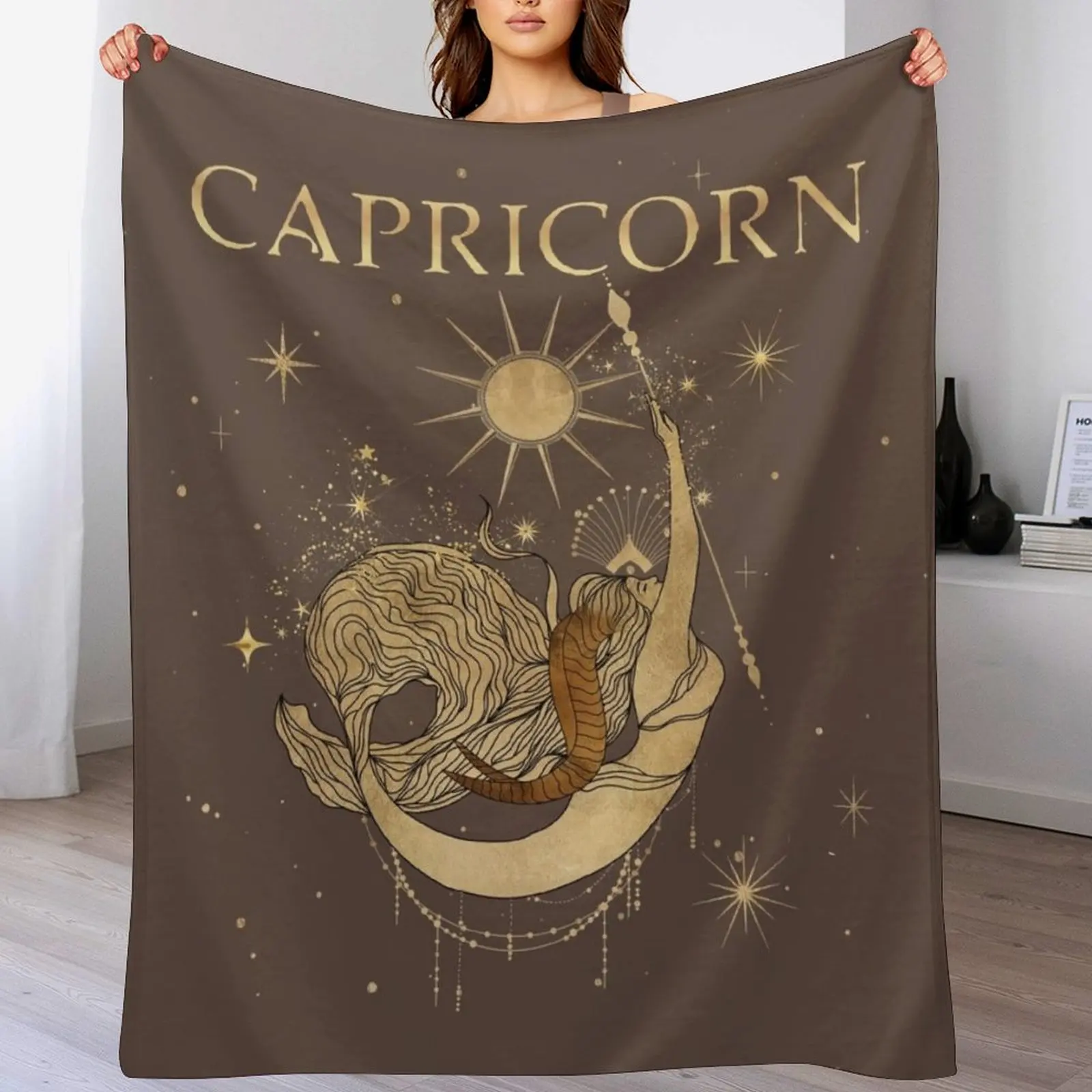 Capricorn zodiac woman Throw Blanket Shaggy Hairys Plush Luxury St Blankets