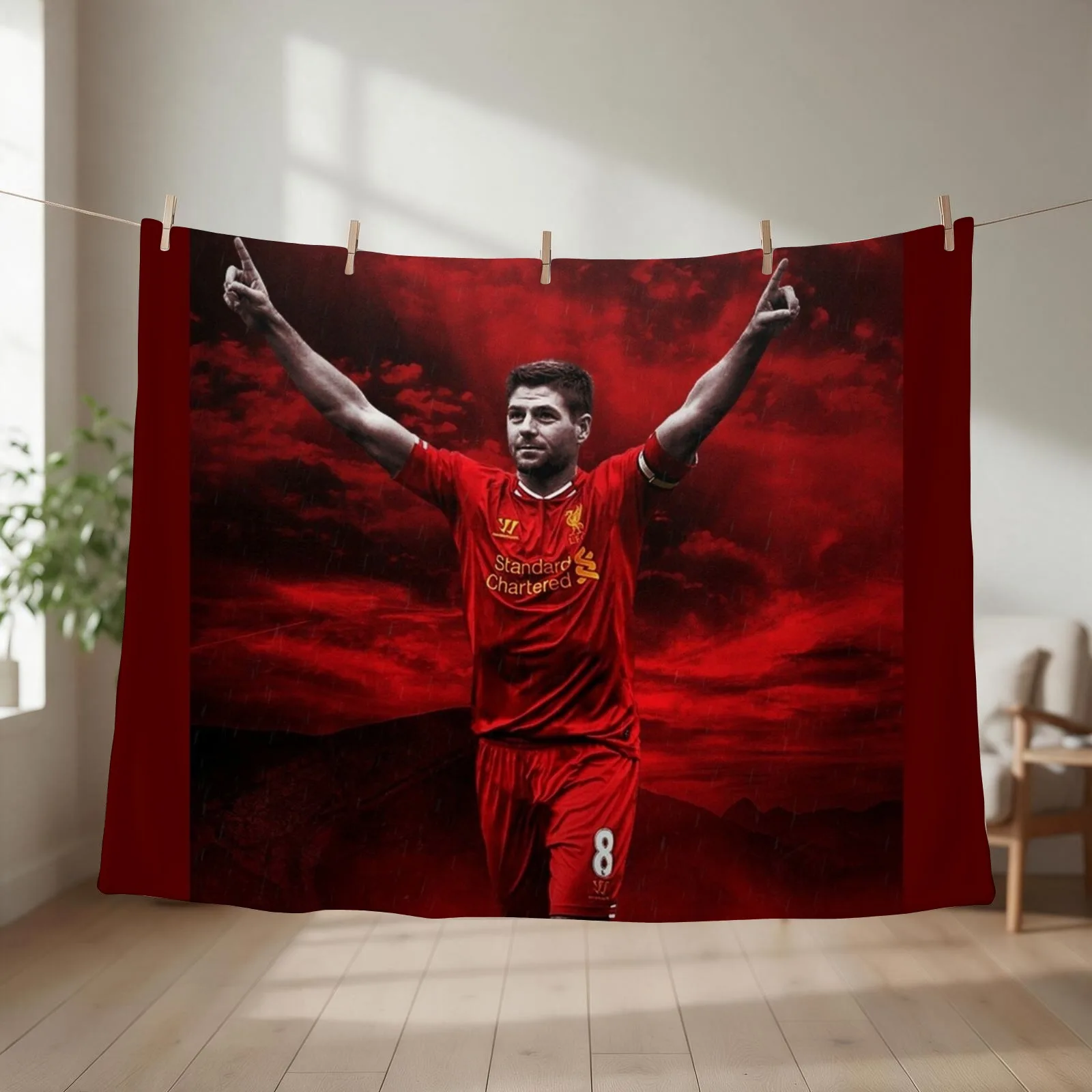 Steven George Gerrard Art Throw Blanket couch cozy soft plush fuzzy picnic outdoor blanket