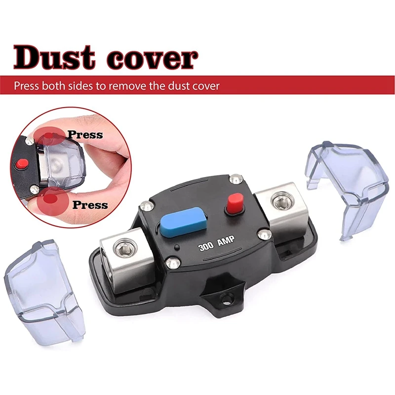 ABGR-12-48V DC Circuit Breaker พร้อมรีเซ็ตด้วยตนเอง, 0-8 Gauge Trolling รถสเตอริโออินไลน์ฟิวส์สําหรับรถ Rv Marine